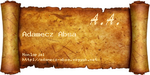 Adamecz Absa névjegykártya